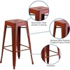 image:imageFlash Furniture Commercial Grade 30 High Backless Silver Metal IndoorOutdoor BarStool with Square SeatDistressed Kelly Red
