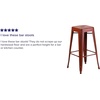 image:imageFlash Furniture Commercial Grade 30 High Backless Silver Metal IndoorOutdoor BarStool with Square SeatDistressed Kelly Red