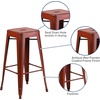 image:imageFlash Furniture Commercial Grade 30 High Backless Silver Metal IndoorOutdoor BarStool with Square SeatDistressed Kelly Red