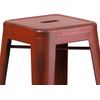 image:imageFlash Furniture Commercial Grade 30 High Backless Silver Metal IndoorOutdoor BarStool with Square SeatDistressed Kelly Red