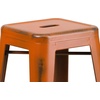 image:imageFlash Furniture Commercial Grade 30 High Backless Silver Metal IndoorOutdoor BarStool with Square SeatDistressed Orange
