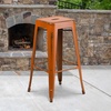 image:imageFlash Furniture Commercial Grade 30 High Backless Silver Metal IndoorOutdoor BarStool with Square SeatDistressed Orange