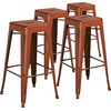 image:imageFlash Furniture Commercial Grade 30 High Backless Silver Metal IndoorOutdoor BarStool with Square SeatDistressed Orange