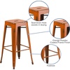 image:imageFlash Furniture Commercial Grade 30 High Backless Silver Metal IndoorOutdoor BarStool with Square SeatDistressed Orange