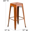 image:imageFlash Furniture Commercial Grade 30 High Backless Silver Metal IndoorOutdoor BarStool with Square SeatDistressed Orange