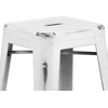 image:imageFlash Furniture Commercial Grade 30 High Backless Silver Metal IndoorOutdoor BarStool with Square SeatDistressed White
