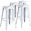 image:imageFlash Furniture Commercial Grade 30 High Backless Silver Metal IndoorOutdoor BarStool with Square SeatDistressed White