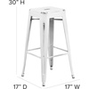 image:imageFlash Furniture Commercial Grade 30 High Backless Silver Metal IndoorOutdoor BarStool with Square SeatDistressed White