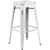 image:imageFlash Furniture Commercial Grade 30 High Backless Silver Metal IndoorOutdoor BarStool with Square SeatDistressed White