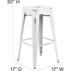 image:imageFlash Furniture Commercial Grade 30 High Backless Silver Metal IndoorOutdoor BarStool with Square SeatDistressed White