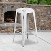 image:imageFlash Furniture Commercial Grade 30 High Backless Silver Metal IndoorOutdoor BarStool with Square SeatDistressed White