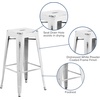 image:imageFlash Furniture Commercial Grade 30 High Backless Silver Metal IndoorOutdoor BarStool with Square SeatDistressed White