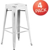 image:imageFlash Furniture Commercial Grade 30 High Backless Silver Metal IndoorOutdoor BarStool with Square SeatDistressed White
