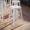 image:imageFlash Furniture Commercial Grade 30 High Backless Silver Metal IndoorOutdoor BarStool with Square SeatDistressed White