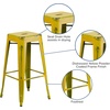 image:imageFlash Furniture Commercial Grade 30 High Backless Silver Metal IndoorOutdoor BarStool with Square SeatDistressed Yellow