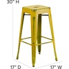 image:imageFlash Furniture Commercial Grade 30 High Backless Silver Metal IndoorOutdoor BarStool with Square SeatDistressed Yellow