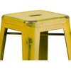 image:imageFlash Furniture Commercial Grade 30 High Backless Silver Metal IndoorOutdoor BarStool with Square SeatDistressed Yellow