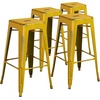 image:imageFlash Furniture Commercial Grade 30 High Backless Silver Metal IndoorOutdoor BarStool with Square SeatDistressed Yellow