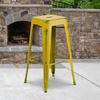 image:imageFlash Furniture Commercial Grade 30 High Backless Silver Metal IndoorOutdoor BarStool with Square SeatDistressed Yellow
