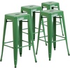 image:imageFlash Furniture Commercial Grade 30 High Backless Silver Metal IndoorOutdoor BarStool with Square SeatGreen