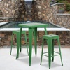 image:imageFlash Furniture Commercial Grade 30 High Backless Silver Metal IndoorOutdoor BarStool with Square SeatGreen