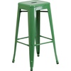 image:imageFlash Furniture Commercial Grade 30 High Backless Silver Metal IndoorOutdoor BarStool with Square SeatGreen