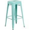 image:imageFlash Furniture Commercial Grade 30 High Backless Silver Metal IndoorOutdoor BarStool with Square SeatMint Green
