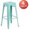 image:imageFlash Furniture Commercial Grade 30 High Backless Silver Metal IndoorOutdoor BarStool with Square SeatMint Green