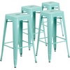 image:imageFlash Furniture Commercial Grade 30 High Backless Silver Metal IndoorOutdoor BarStool with Square SeatMint Green