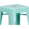 image:imageFlash Furniture Commercial Grade 30 High Backless Silver Metal IndoorOutdoor BarStool with Square SeatMint Green