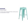 image:imageFlash Furniture Commercial Grade 30 High Backless Silver Metal IndoorOutdoor BarStool with Square SeatMint Green