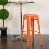 image:imageFlash Furniture Commercial Grade 30 High Backless Silver Metal IndoorOutdoor BarStool with Square SeatOrange
