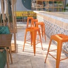 image:imageFlash Furniture Commercial Grade 30 High Backless Silver Metal IndoorOutdoor BarStool with Square SeatOrange