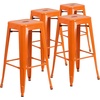 image:imageFlash Furniture Commercial Grade 30 High Backless Silver Metal IndoorOutdoor BarStool with Square SeatOrange