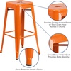 image:imageFlash Furniture Commercial Grade 30 High Backless Silver Metal IndoorOutdoor BarStool with Square SeatOrange