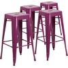 image:imageFlash Furniture Commercial Grade 30 High Backless Silver Metal IndoorOutdoor BarStool with Square SeatPurple