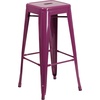 image:imageFlash Furniture Commercial Grade 30 High Backless Silver Metal IndoorOutdoor BarStool with Square SeatPurple