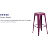 image:imageFlash Furniture Commercial Grade 30 High Backless Silver Metal IndoorOutdoor BarStool with Square SeatPurple