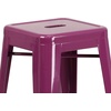 image:imageFlash Furniture Commercial Grade 30 High Backless Silver Metal IndoorOutdoor BarStool with Square SeatPurple