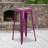 image:imageFlash Furniture Commercial Grade 30 High Backless Silver Metal IndoorOutdoor BarStool with Square SeatPurple