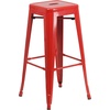 image:imageFlash Furniture Commercial Grade 30 High Backless Silver Metal IndoorOutdoor BarStool with Square SeatRed