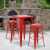 image:imageFlash Furniture Commercial Grade 30 High Backless Silver Metal IndoorOutdoor BarStool with Square SeatRed
