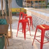 image:imageFlash Furniture Commercial Grade 30 High Backless Silver Metal IndoorOutdoor BarStool with Square SeatRed
