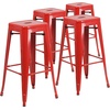 image:imageFlash Furniture Commercial Grade 30 High Backless Silver Metal IndoorOutdoor BarStool with Square SeatRed