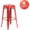 image:imageFlash Furniture Commercial Grade 30 High Backless Silver Metal IndoorOutdoor BarStool with Square SeatRed