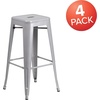 image:imageFlash Furniture Commercial Grade 30 High Backless Silver Metal IndoorOutdoor BarStool with Square SeatSilver