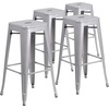 image:imageFlash Furniture Commercial Grade 30 High Backless Silver Metal IndoorOutdoor BarStool with Square SeatSilver