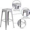 image:imageFlash Furniture Commercial Grade 30 High Backless Silver Metal IndoorOutdoor BarStool with Square SeatSilver