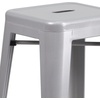 image:imageFlash Furniture Commercial Grade 30 High Backless Silver Metal IndoorOutdoor BarStool with Square SeatSilver