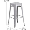 image:imageFlash Furniture Commercial Grade 30 High Backless Silver Metal IndoorOutdoor BarStool with Square SeatSilver